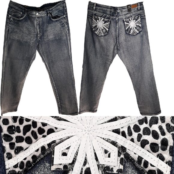 Stretch skinny jeans w/embellished pockets - Picture 12 of 12